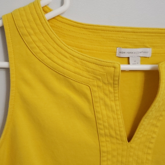 NY & Co. Yellow Cotton Dress - Picture 2 of 5